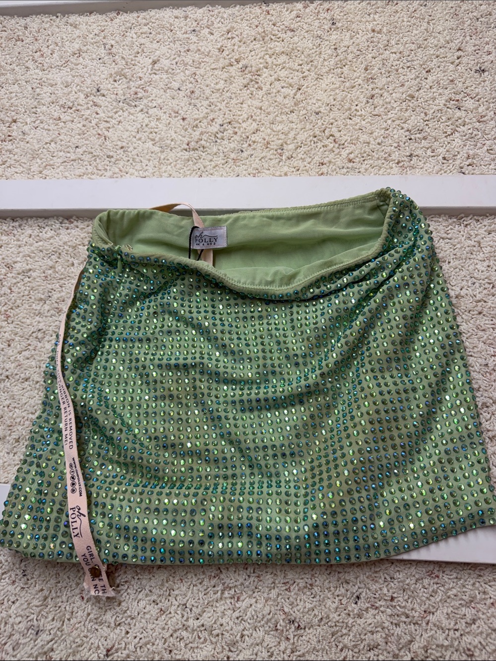 Oh Polly NWT Green Embellished Mini Skirt